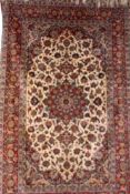 A finely woven Persian Isphahan rug.