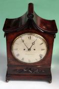 An early 19th Century mahogany bracket clock by Camerer & Co, 2 Broad St Bloomsbury. Painted