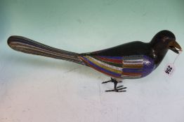 A Chinese cloisonne model of an exotic bird. 36cm long x 20cm high.