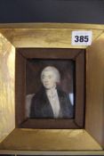 L E Porter (English 19th Century School) Miniature portrait of a gentleman, inscribed on reverse and