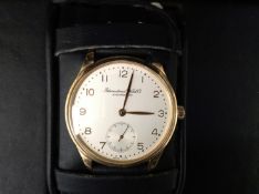 A gentleman’s International Watch Company Portugieser Automatic 3531 wristwatch on black leather