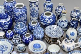 A collection of 18th Century and later Chinese export blue and white china to include various prunus