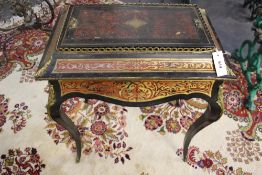 An antique French Louis XV style Boulle work jardiniere. Ormolu mounts, tole insert on cabriole