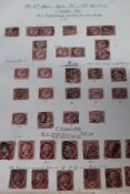 An interesting group of Victorian Penny and Half Penny Red stamps on loose album pages. Most with