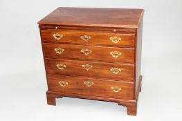 A George III mahogany batchelors chest with moulded edge top over brushing slide above four