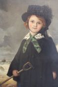 Frederick Ifold, At the seaside, young girl with spade, bears signature and dated 1854, oil on