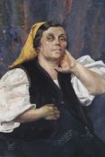 English School (early 20th Century), Portrait of a Spanish lady, oil on board, 90 x 69cm.