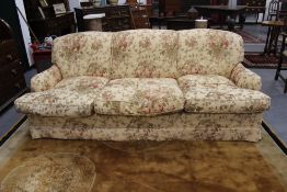 A Pair of Howard Style Large three seat Settees possibly by Georoge Smith