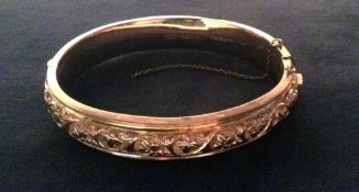 A 9ct gold hollow stiff bracelet. Approximately 12grams.