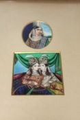 Two late 19th Century Indian miniatures depicting two Ranees and a single oval portrait of their
