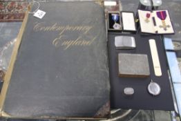 A collection of small silver items relating to Edmund Henry Colbeck, plus a related book and