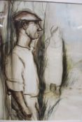Campbell (20th Century British School), Labourer and his wife watercolour, 37 x 29cm.