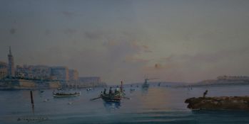 D’Esposito, (late 19th/early 20th Century), The Grand Harbour, Valetta, Malta and companion, signed,