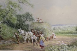 H. Murray (Horace Hammond fl.1902-1939), Harvesting scenes, a pair, signed, watercolour, 17.5 x 24.