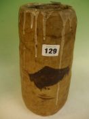 A Contemporary pottery vase of native American interest depicting bison. By Peter Jones, St