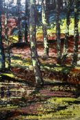 Joan Hammond (1923-2006), Woodland scene, signed and dated 81, oil, 46.5 x 39cm.