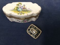 An early 19th Century black enamel and seed pearl memorial brooch, James Wilson 1837 together with a