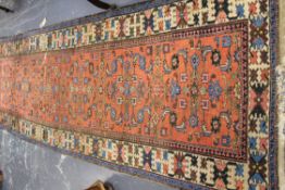 An antique Persian Hamadan runner, 285 x 100cm.