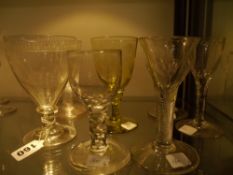 Seven assorted 19th Century glasses.