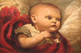 Eleanor S. Wood  (late 19th Century), Portrait of a baby, signed and dated June 188*, oil on canvas,