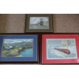 A pair of framed and glazed prints by Norman Elford: Duchess of Devonshire and Barmouth Bridge