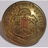 Tramway Button - West Ham Corporation Tramways, brass 25mm by Special Quality. Ceased July 1933.