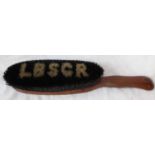 London Brighton & South Coast Railway wooden handled Clothes Brush. Bristles are black and the