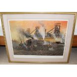 Cuneo Signed Limited Edition Print, framed & glazed, 'Last of Steam Workhorses' 382/850