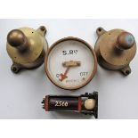 Southern Railway brass cased Signal Indicator together with a couple of brass Plungers and a