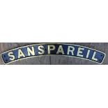 Replica Nameplate SANSPAREIL, full size. The original would have been fitted to Stanier Jubilee