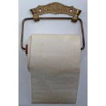 L&NWR brass Toilet Roll Holder with an original roll of 'unpampoured' toilet paper!