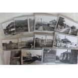 Photographs approx 78 b/w post card size 6" x 4" of Stations, Signal Boxes & Tunnels. Each housed in