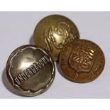 Railway Buttons - Metropolitan Railway qty 3 in total comprising: the rare Coat of Arms design brass