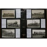 An Album of approximately 330 black and white locomotive Postcards, LNER and constituents, marked