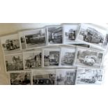 Photographs approx 80 b/w post card size 6" x 4" of Lorries & Buses. Each housed in it's own plastic