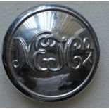 Tramways Button - Norwich Electric Tramway Company 24mm chrome by Chamberlains Ltd Norwich.