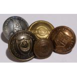 Tramway Buttons - qty 5 in total comprising: qty 2 Croydon Corporation Tramways, one brass 22mm by