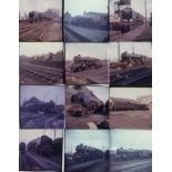 Railway Positives, 23  2¼”sq colour  of 1960’s BR steam. No captions, sold with copyright.(sample