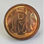 Railway Button - Midland Railway Dining Cars 24mm brass by H Lotery & Co London. Capital 'M with