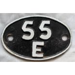 Original Shedplate 55E Normanton, restored front and back.