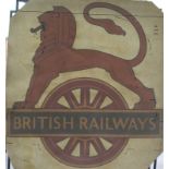 Original British Railways Lion Over Wheel  Transfer, unused measuring 15½" x 17".