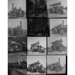 Negatives, approx 90 med format comprising 63 Traction Engines, 16 Trams, 5 Rail/Bus and 6 James