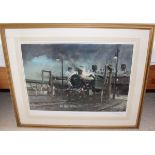 Cuneo Signed Limited Edition Print, framed & glazed, 'Storm Over Southall Shed' 231/350.