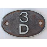 Original LMS cast iron Shedplate 3D Aston in original condition except for the numerals and the