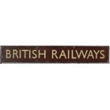 British Railways (W) Enamel Poster Board Heading. Double Royal size in Chocolate and Cream.