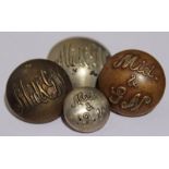 Railway Buttons - Midland & Great Northern Railway qty 4 one is nickel 24mm script single line by