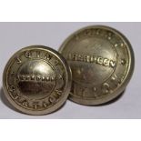 Railway Buttons - Aberdeen Joint Station qty 2 nickel, one being 20mm the other 18mm unmarked