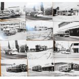 Negatives, qty 12 plus 29 prints of Trams & Buses 1980 in Christchurch and St Kilda New Zealand.