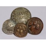 Railway Buttons - qty 4 in total comprising London Brighton & South Coast Railway nickel 26mm no