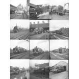 Railway Negatives, 40  2¼”sq   of BR steam, mainly BR(W) and BR(S), from 1963/4. Generally very good